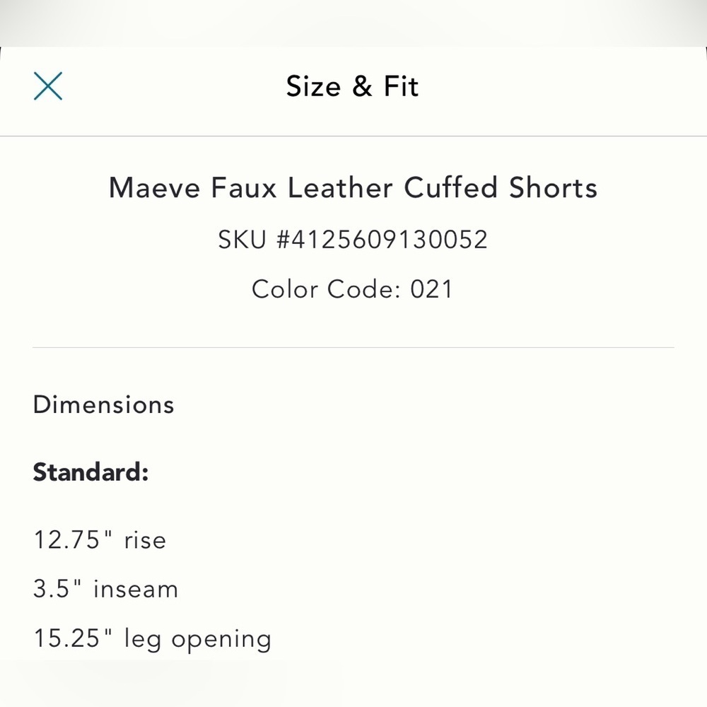 NWT new 12 Anthropologie Maeve faux leather cuffed shorts chocolate brown - Picture 12 of 15